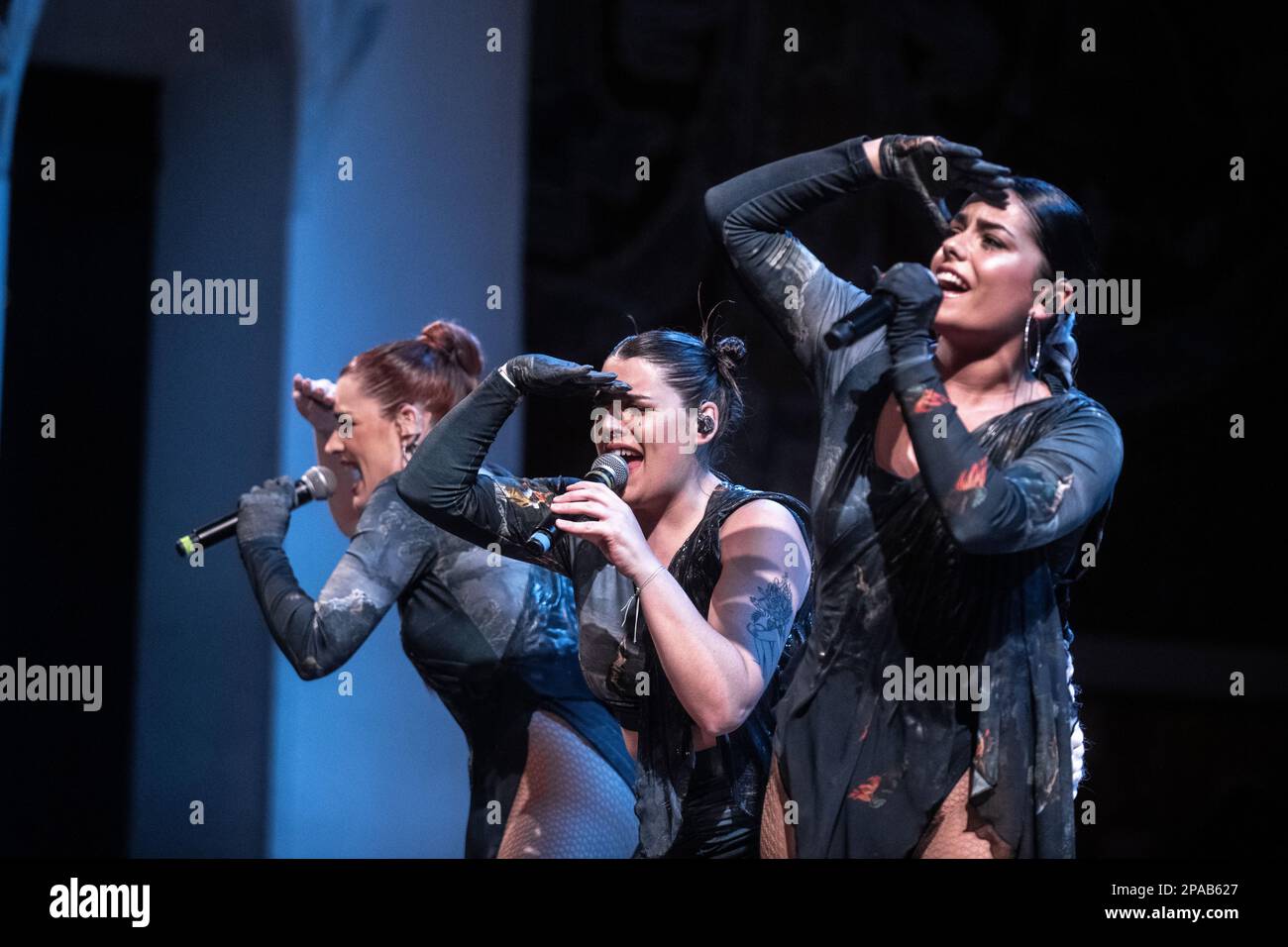 Tanxugueiras tritt am 10. März 2023 in Palau de la Música, Barcelona auf. Fotograf: Ale Espaliat Stockfoto