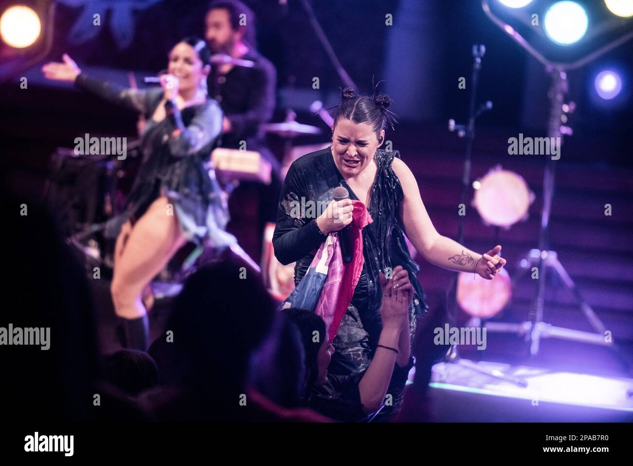 Tanxugueiras tritt am 10. März 2023 in Palau de la Música, Barcelona auf. Fotograf: Ale Espaliat Stockfoto