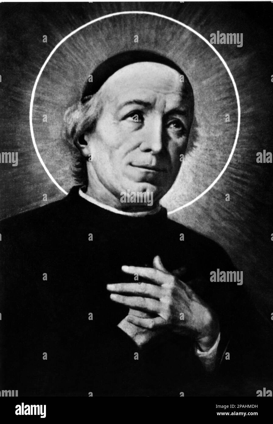 Saint Giuseppe Benedetto Cottolengo ( Bra , 3 . Mai 1786 - Chieri , 30 . April 1842 ) war der Gründer der Gesellschaften des kleinen Hauses der Göttlichen Vorsehung und ist ein heiliger der katholischen Kirche . Er wurde in Bra geboren, dann im Königreich Sardinien und wurde Kanon in Turin. Cottolengo gründete das kleine Haus der göttlichen Vorsehung in Valdocco, in dem er alle möglichen Armen beherbergte. Er gründete auch Klöster, Klöster, Priestergemeinschaften, Brüdergemeinschaften und organisierte Gruppen von Laien. Sein Kolossal der Nächstenliebe steht heute im Herzen von Turin als Zeichen von WH Stockfoto