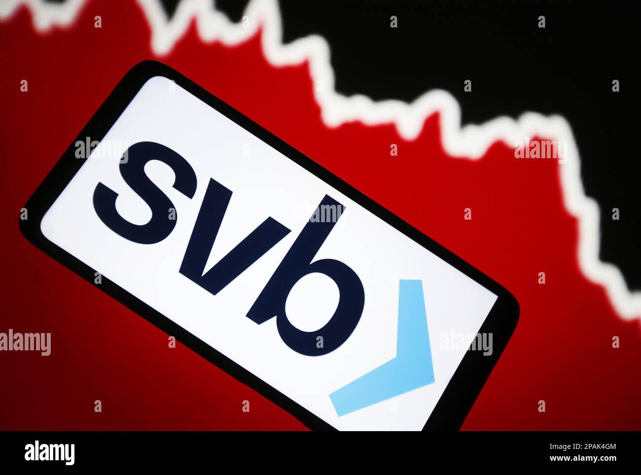 Ukraine. 11. März 2023. In dieser Abbildung ist das Silicon Valley Bank (SVB) Logo auf einem Smartphone-Bildschirm zu sehen. Kredit: SOPA Images Limited/Alamy Live News Stockfoto