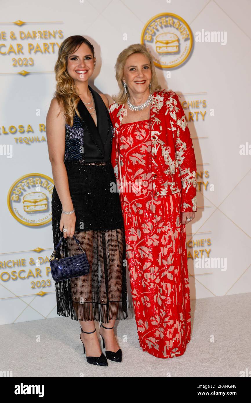 10. März 2023, LOS ANGELES, KALIFORNIEN, USA: GABRIELA DIOS BRANCE und GRASA DIOS BRANCO nehmen am 10. März 2023 in Bel Air, Kalifornien, an der jährlichen Oscar-Pre-Party von Darren Dzienciol und Richie Akiva in Private Residence Teil. (Kreditbild: © Clutch Pockets Wambli/ZUMA Press Wire) NUR REDAKTIONELLE VERWENDUNG! Nicht für den kommerziellen GEBRAUCH! Stockfoto