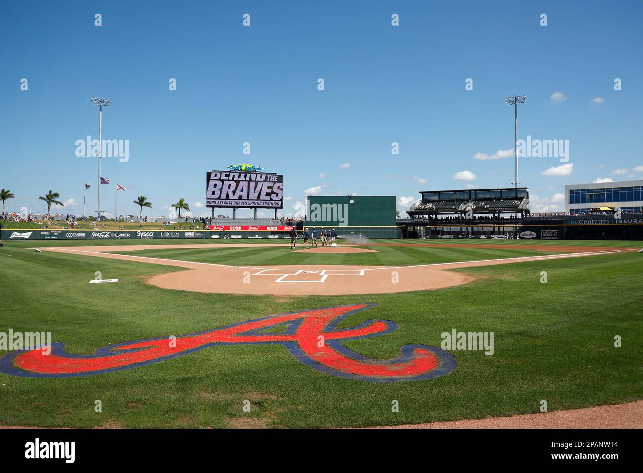 11. März 2023, North Port FL USA; ein allgemeiner Blick auf das Feld während eines MLB-Frühjahrstrainings zwischen den Atlanta Braves und den Detroit Tigers at Stockfoto