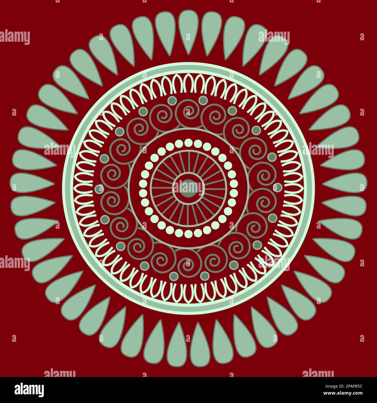 Mandala-Vektordesign Mit Blumenverzierung, Mandala-Motiv Hochzeitsdekoration, Rundes Doodle-Design Stockfoto