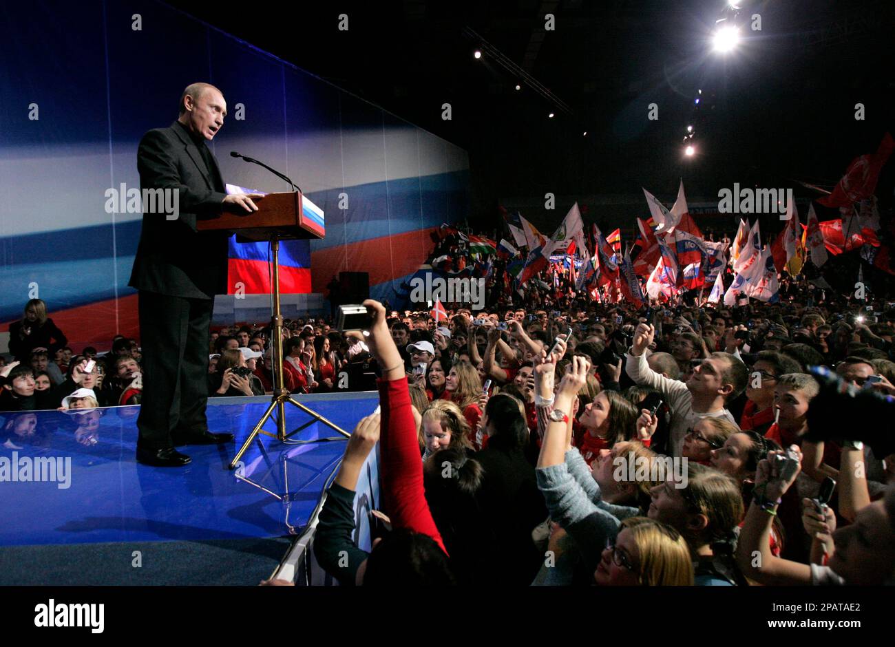 Russian President Vladimir Putin Addresses The Raucous Crowd At The ...