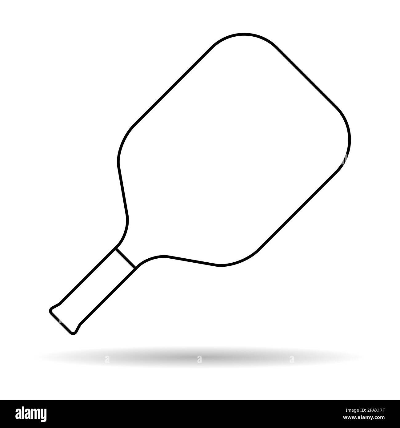 Pickleball-Schlägersport, Paddle-Shadow-Symbol in der Halle, Web-Flat-Symbol-Vektordarstellung. Stock Vektor