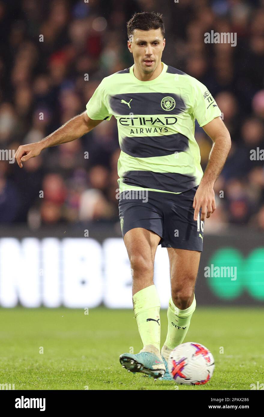 London, Großbritannien. 11. März 2023. Rodri von Manchester City während des Premier League-Spiels im Selhurst Park, London. Das Bild sollte lauten: Paul Terry/Sportimage Credit: Sportimage/Alamy Live News Stockfoto