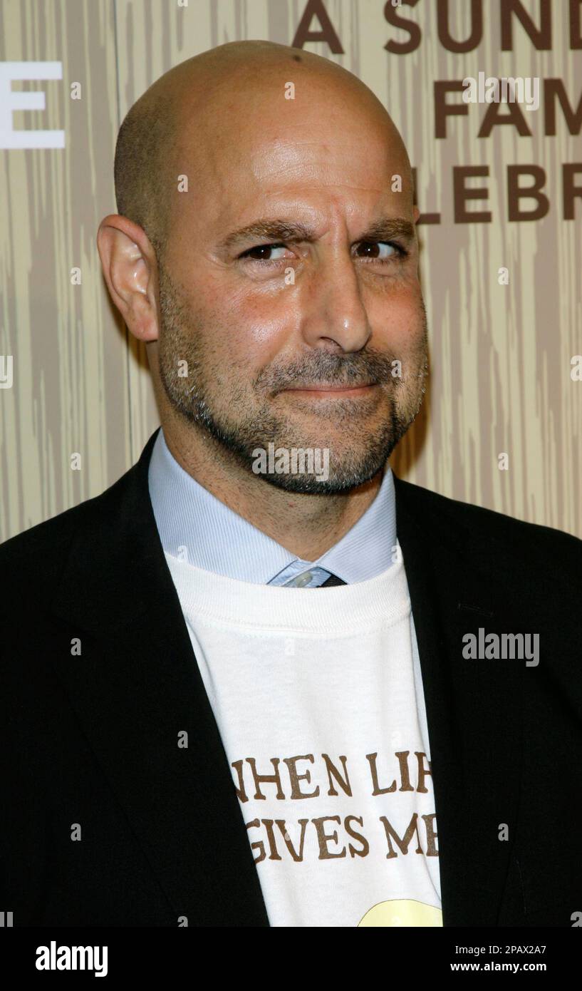 Stanley Tucci arrives to "A Sundance Family Celebration", the 26th annual celebration held by the Sundance Institute, New York, Monday, Nov., 5, 2007. (AP Photo/Stuart Ramson) Stockfoto