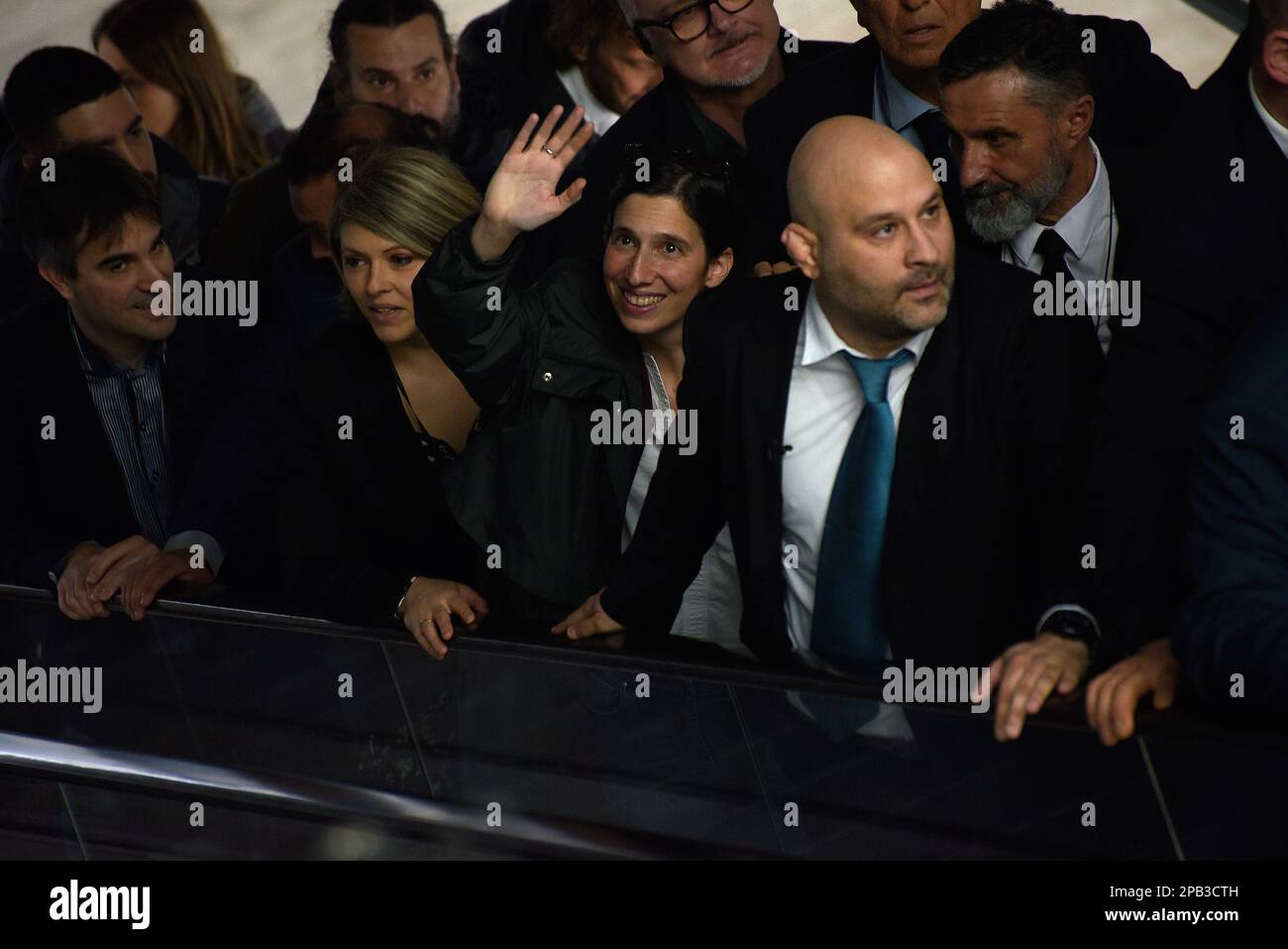 Elly Schlein nimmt am 12. März 2023 an der Nationalversammlung der Demokratischen Partei (PD) in Rom Teil. Kredit: Vincenzo Nuzzolese/Alamy Live News Stockfoto