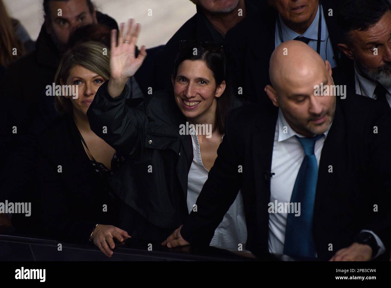 Elly Schlein nimmt am 12. März 2023 an der Nationalversammlung der Demokratischen Partei (PD) in Rom Teil. Kredit: Vincenzo Nuzzolese/Alamy Live News Stockfoto