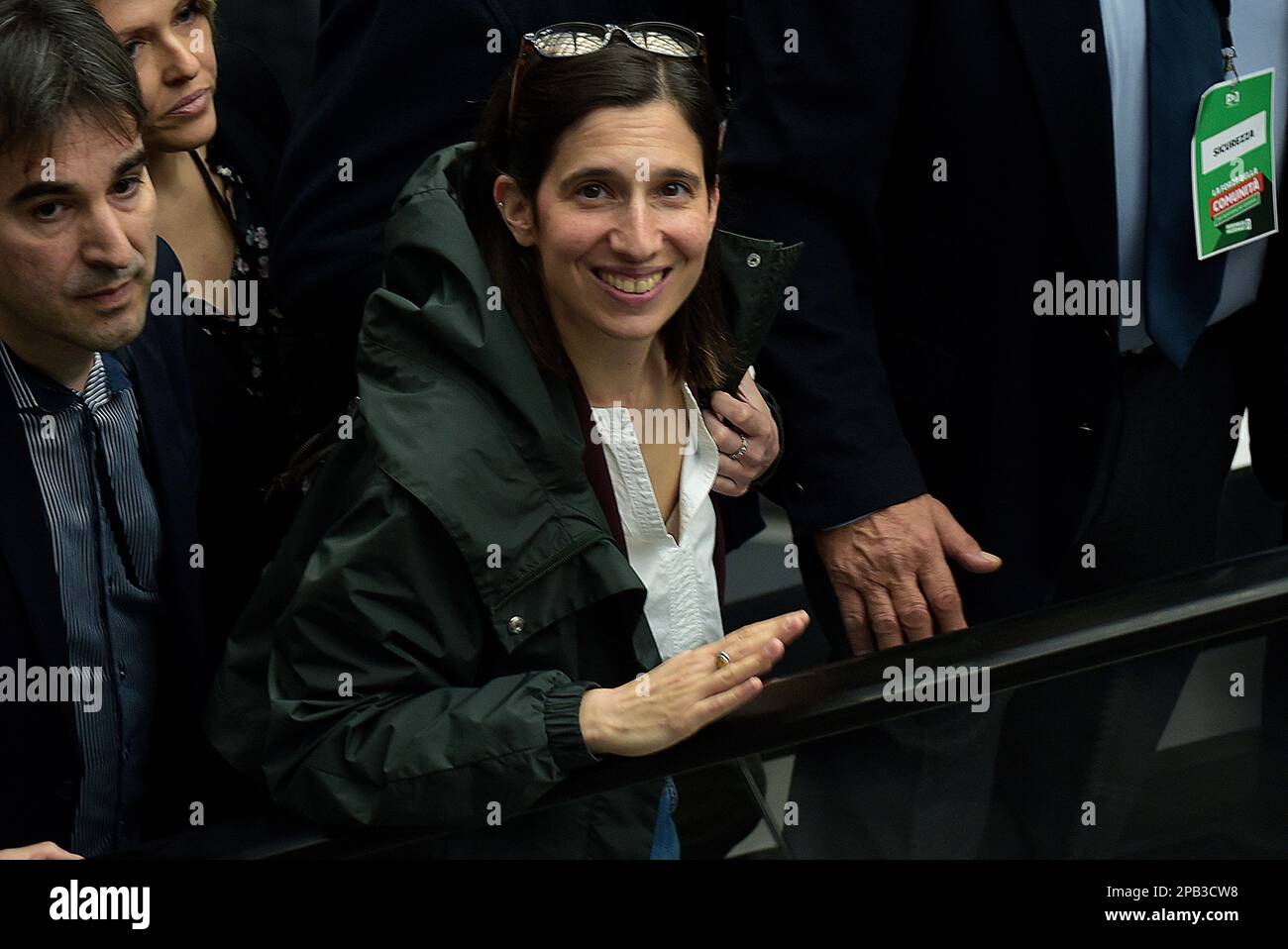 Elly Schlein nimmt am 12. März 2023 an der Nationalversammlung der Demokratischen Partei (PD) in Rom Teil. Kredit: Vincenzo Nuzzolese/Alamy Live News Stockfoto