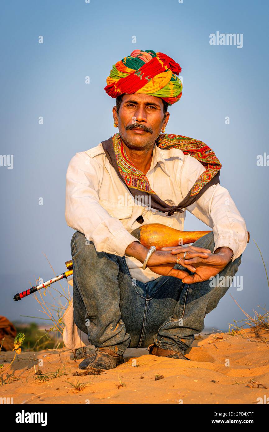 Porträt des Menschen in Pushkar, Rajasthan, Indien Stockfoto