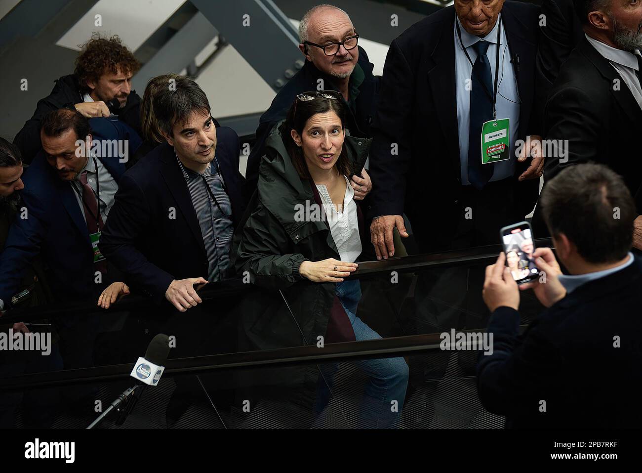 Rom, Italien. 12. März 2023. Elly Schlein nimmt an der Nationalversammlung der Demokratischen Partei (PD) in Rom Teil. (Foto: Vincenzo Nuzzolese/SOPA Images/Sipa USA) Guthaben: SIPA USA/Alamy Live News Stockfoto