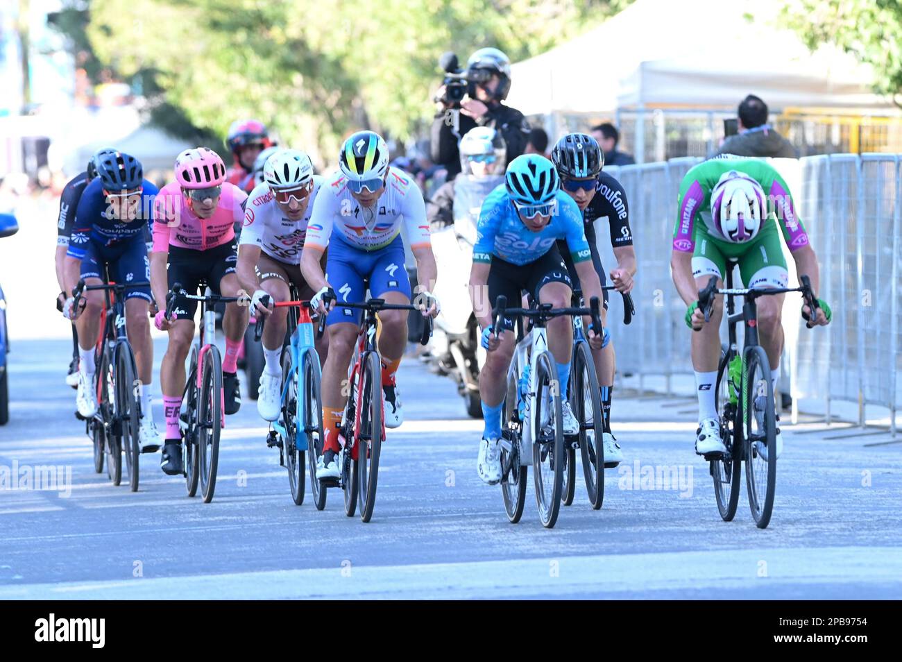 San Benedetto del Tronto, San Benedetto del Tronto, Italien, 12. März 2023, Passage of Cyclists during 7 stage - San Benedetto del Tronto - San Benedetto del Tronto - Radfahren Tirreno Adriatico Stockfoto