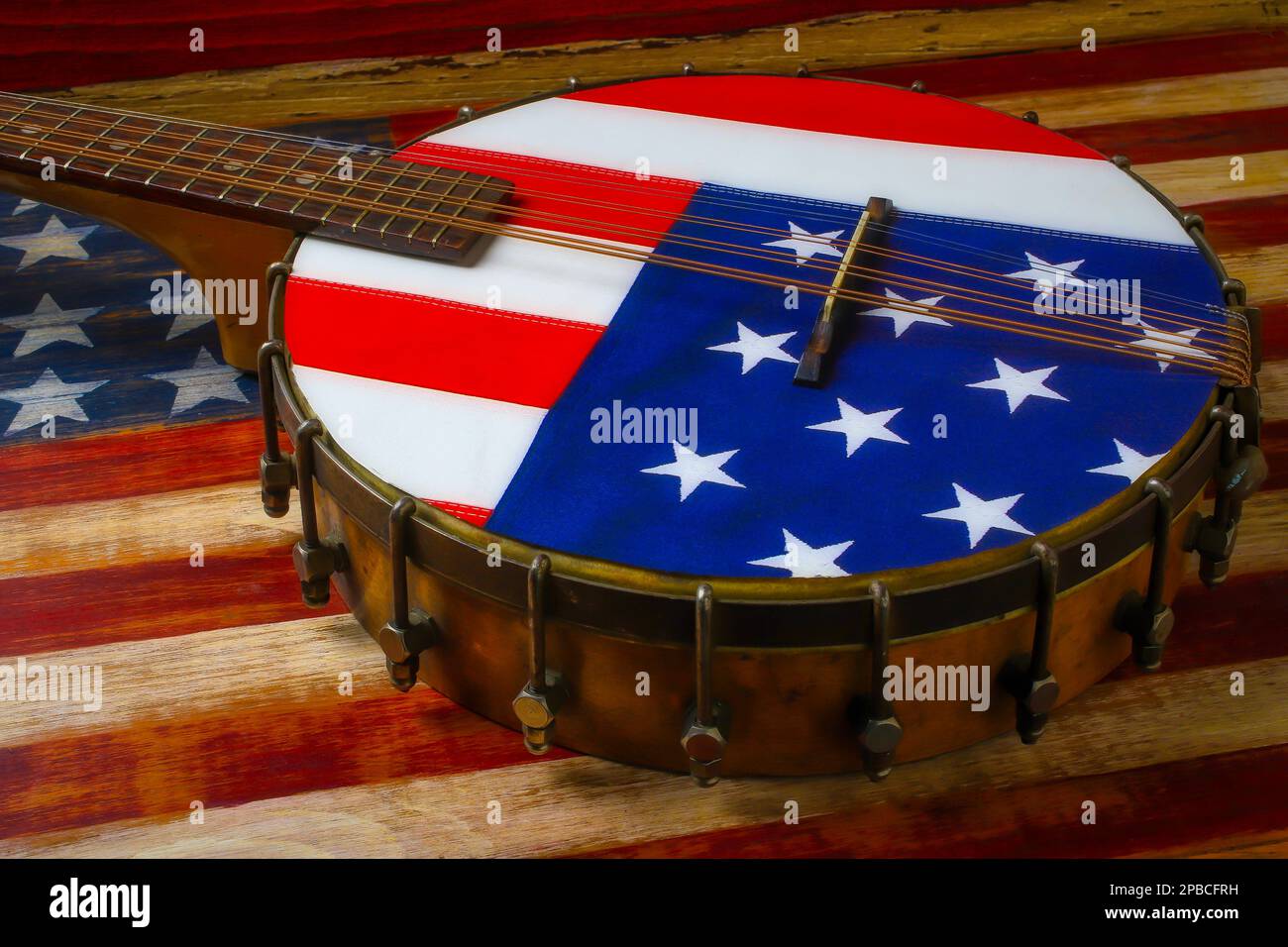 Nahaufnahme American Banjo Stockfoto