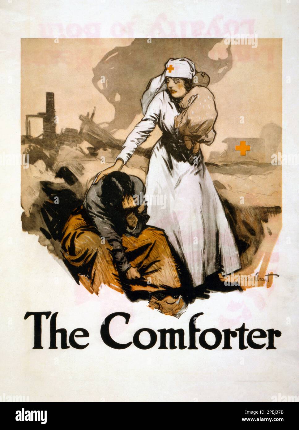 1918 , USA : American Red Cross - die Decke . Posterkunst des Künstlers Gordon Grant ( 1875 - 1962 )- CROCE ROSSA - ferito - gesegnet - ERSTER WELTKRIEG - PRIMA GUERRA MONDIALE - Grande Guerra - großer Krieg - foto storiche storica - locandina - Poster - Gravur - Incisione - Illustration - Illustrazione - GESCHICHTSFOTOS - Manifest - AFFICHE - Crocerossina --- Archivio GBB Stockfoto