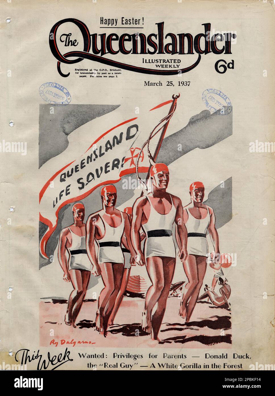 Titelseite des Queenslander Magazins mit Aspekten des Queensland Lifestyles in den 1920er und 1930er Jahren Stockfoto