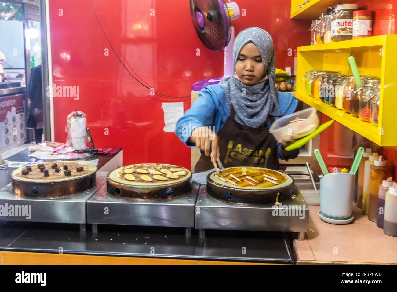 ASEAN Night Bazaar (Markt) hat Yai Süd-Thailand. Stockfoto