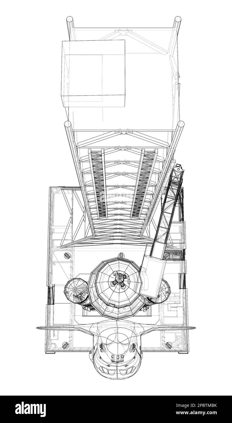 Space Rocket auf dem Startfeld Stockfoto