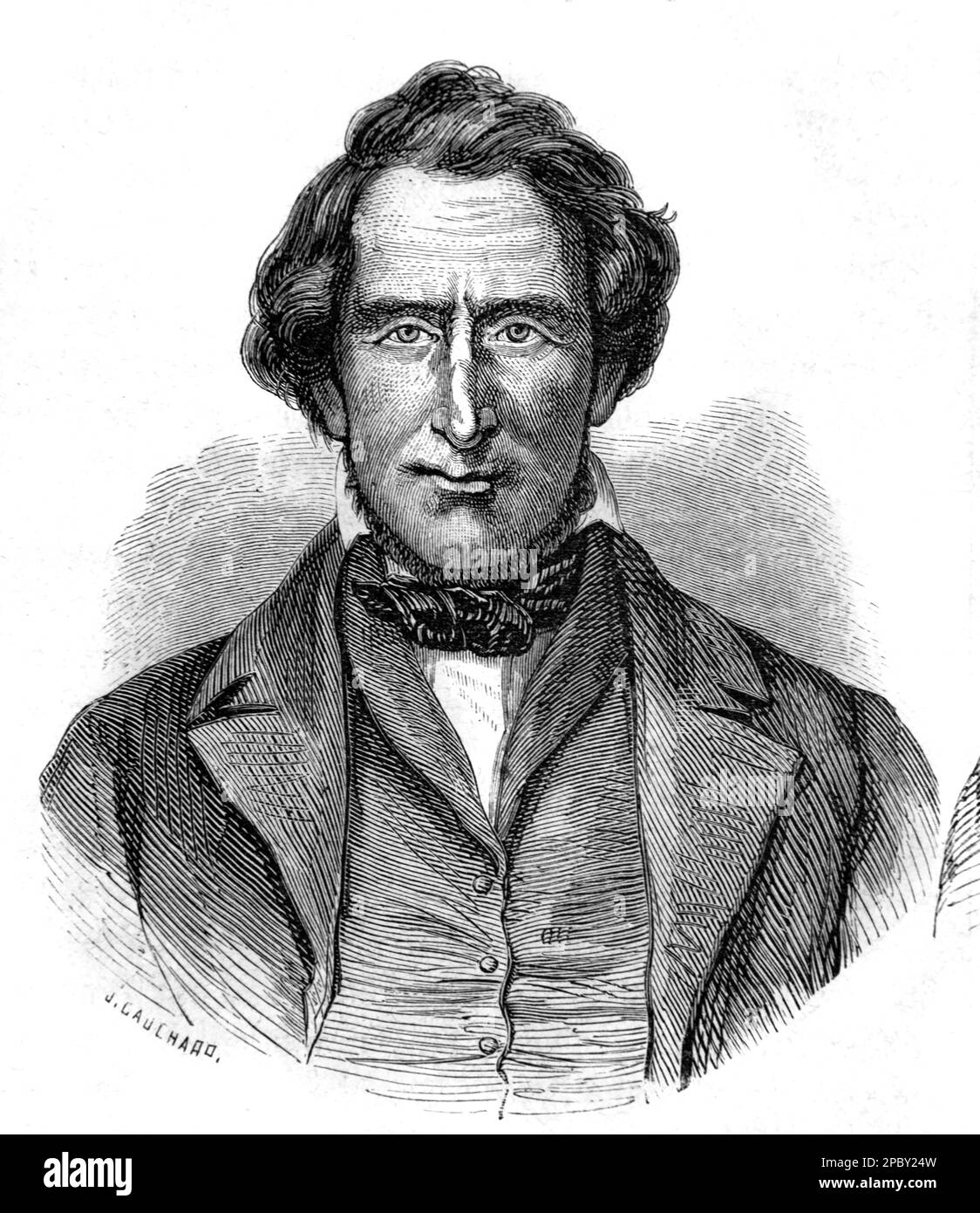 Portrait von Jedediat Morgan Grant (1816-1856) früher religiöser Führer und Apostel der Mormonen oder Kirche Jesu Christi der Heiligen des letzten Tages oder LDS Kirche. Klassische oder historische Gravur oder Illustration 1862 Stockfoto