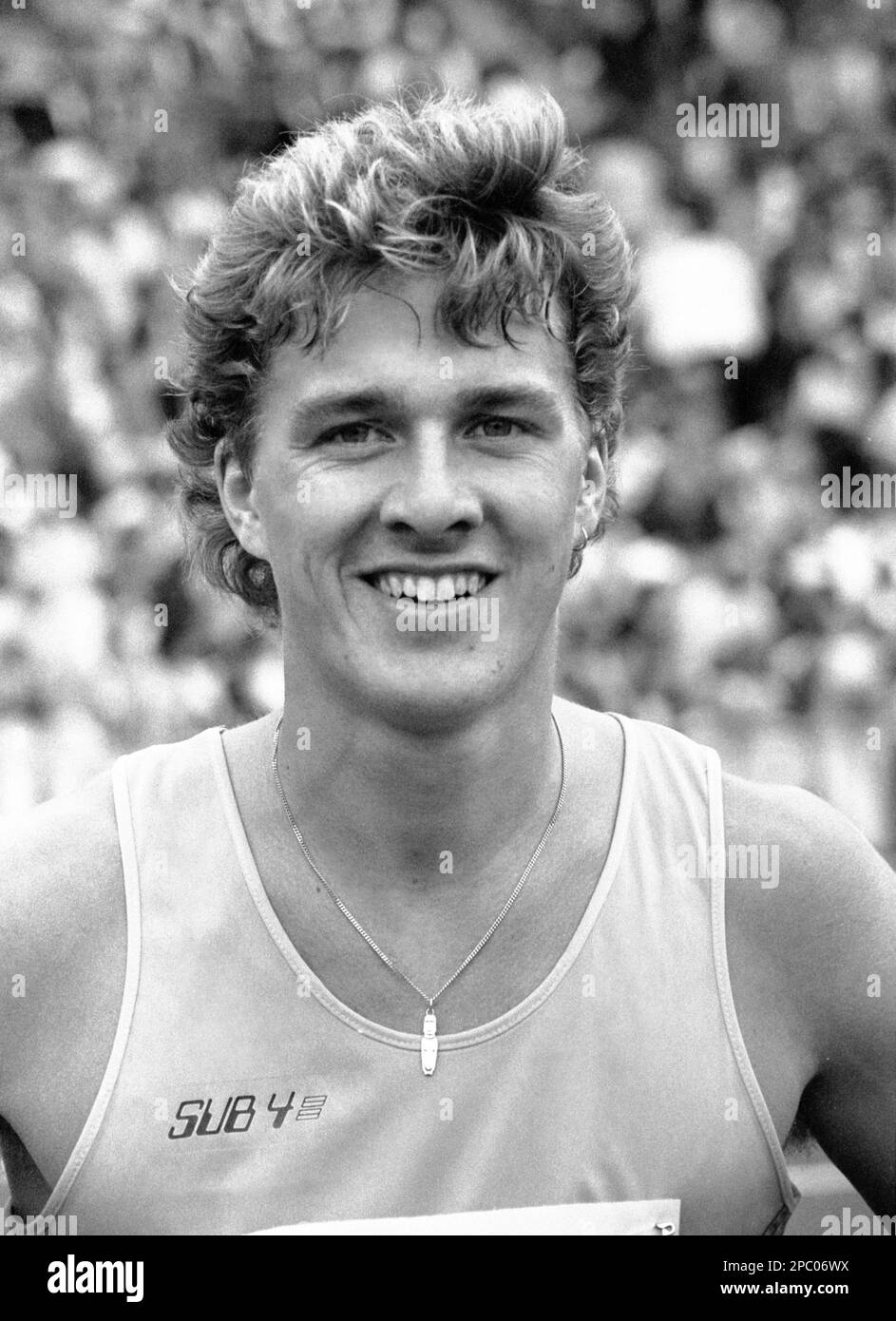 ARNE HOLM schwedischer Leichtathlet mit Dreifachsprung Stockfoto