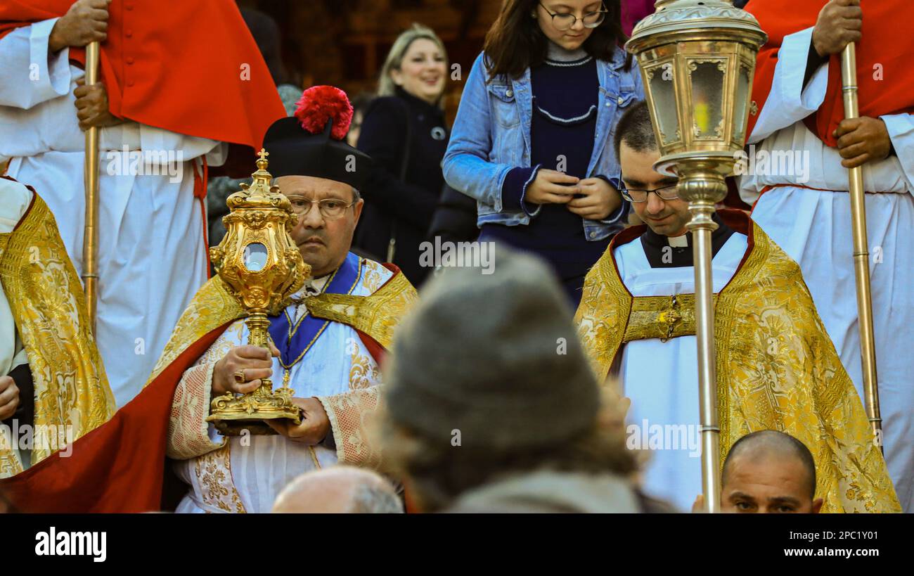 Die Prozession des Festes von St. Gregory dem Großen, Kercem auf der Mittelmeerinsel Gozo im maltesischen Archipel Stockfoto