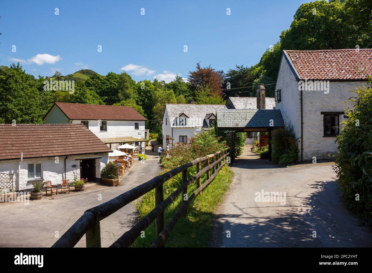 Eintritt zum Chambercombe Manor, Ilfracombe, North Devon, Großbritannien Stockfoto