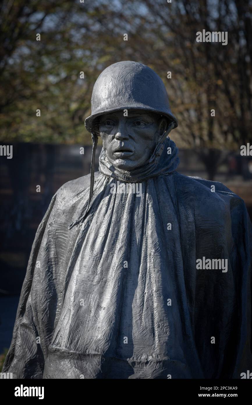 Eine Skulptur des Korean war Veterans Memorial in Washington, D.C. Stockfoto