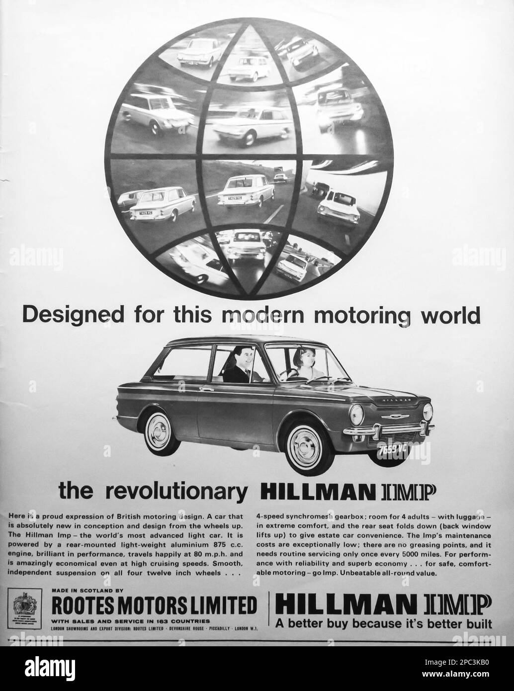 Hillman Imp Autowerbung im Life Magazin 15. Juni 1964 Stockfoto