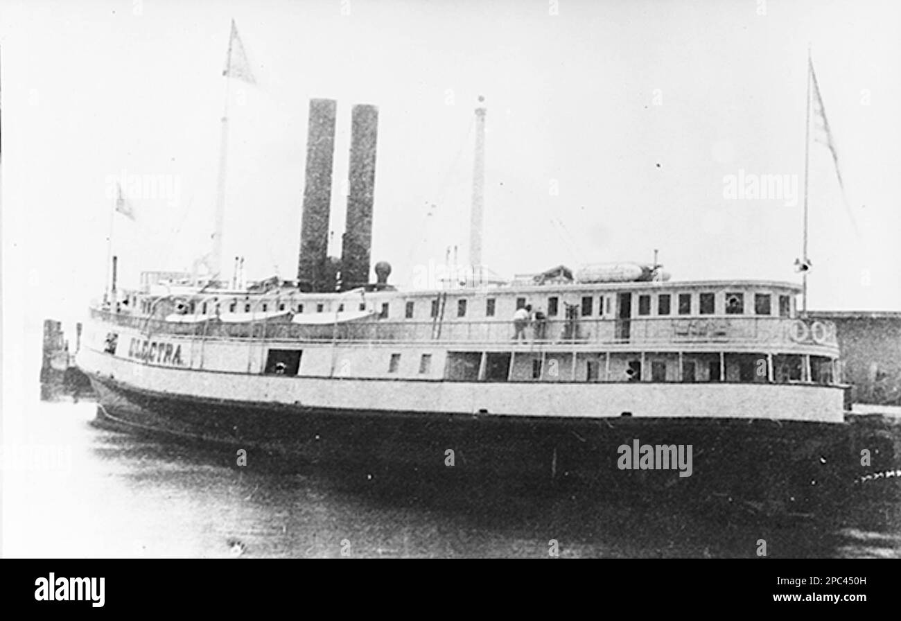 Das Passagier-und-Fracht-Dampfschiff Electra Stockfoto