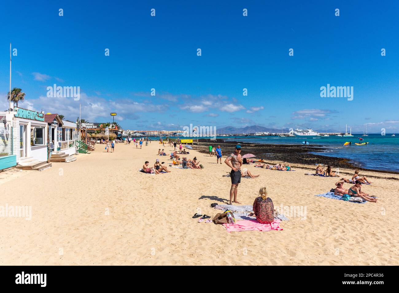 Playa de la Goleta, Corralejo, Fuerteventura, Kanarische Inseln, Königreich Spanien Stockfoto
