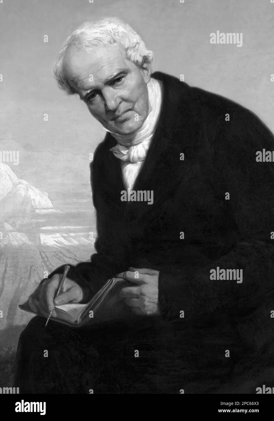 Alexander von Humboldt (1769-1859), einflussreicher deutscher Naturforscher und Entdecker, leistete Anfang bis Mitte der 1800er Jahre einen wichtigen Beitrag zu den wissenschaftlichen Bereichen der physikalischen Geografie und Biogeografie. Stockfoto