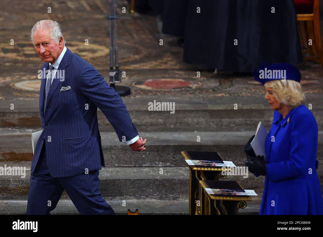 Der britische König Charles und die königliche Gemahlin Camilla nehmen am Commonwealth Day in Westminster Abbey in London, Großbritannien, am 13. März 2023 Teil. REUTERS/Hannah McKay/Pool Stockfoto