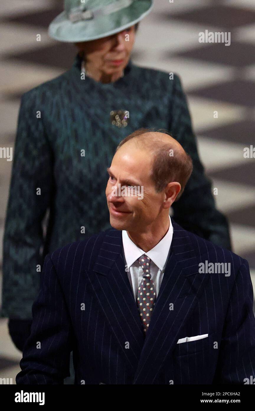 Prinzessin Edward aus Großbritannien, Herzog von Edinburgh und Prinzessin Anne nehmen am Commonwealth Day in Westminster Abbey in London am 13. März 2023 Teil. REUTERS/Hannah McKay/Pool Stockfoto
