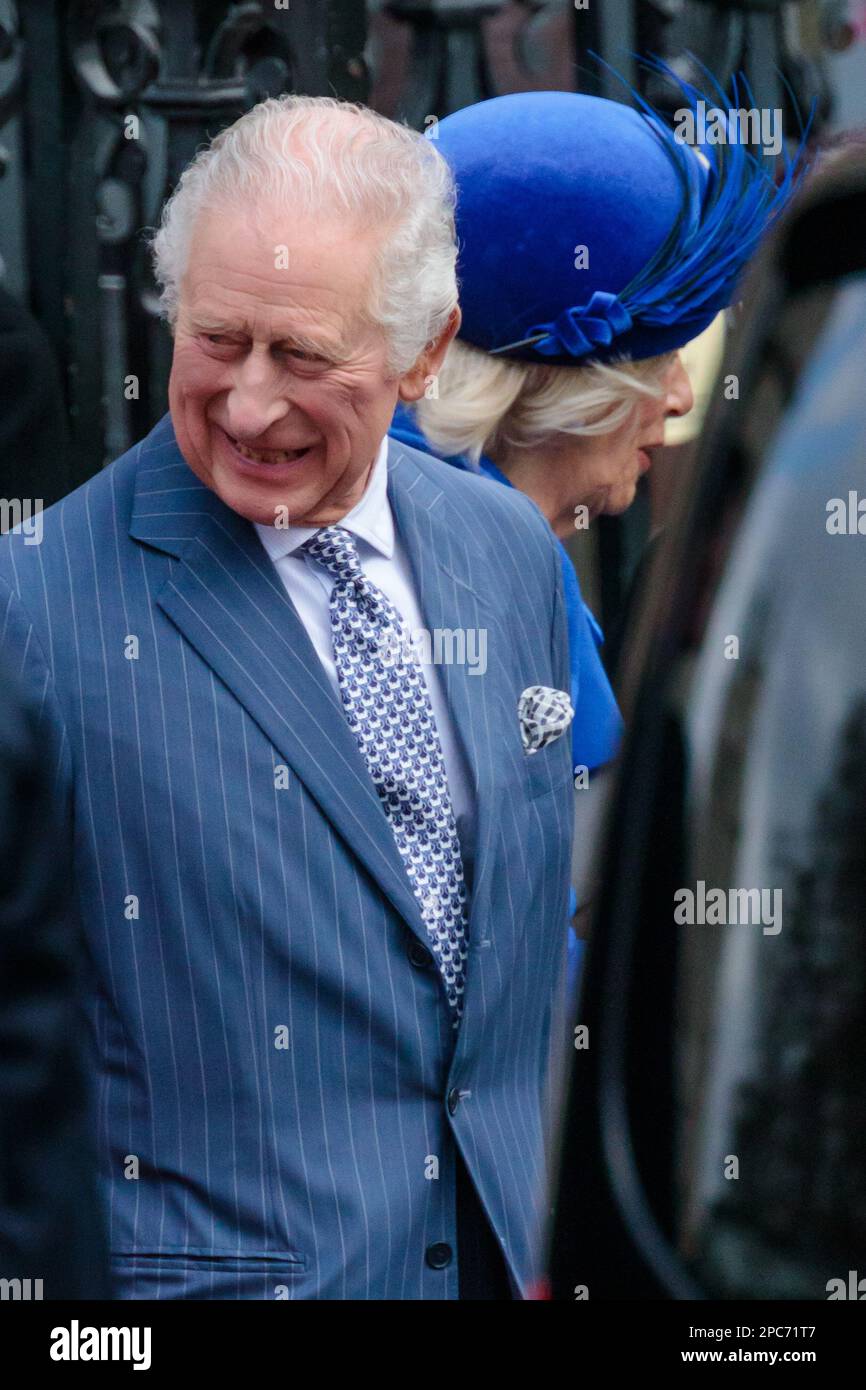 Westminster, London, Großbritannien. 13. März 2023 Seine Majestät König Karl III. Nimmt an einem Gottesdienst zum Commonwealth Day in Westminster Abbey Teil. Foto: Amanda Rose/Alamy Live News Stockfoto