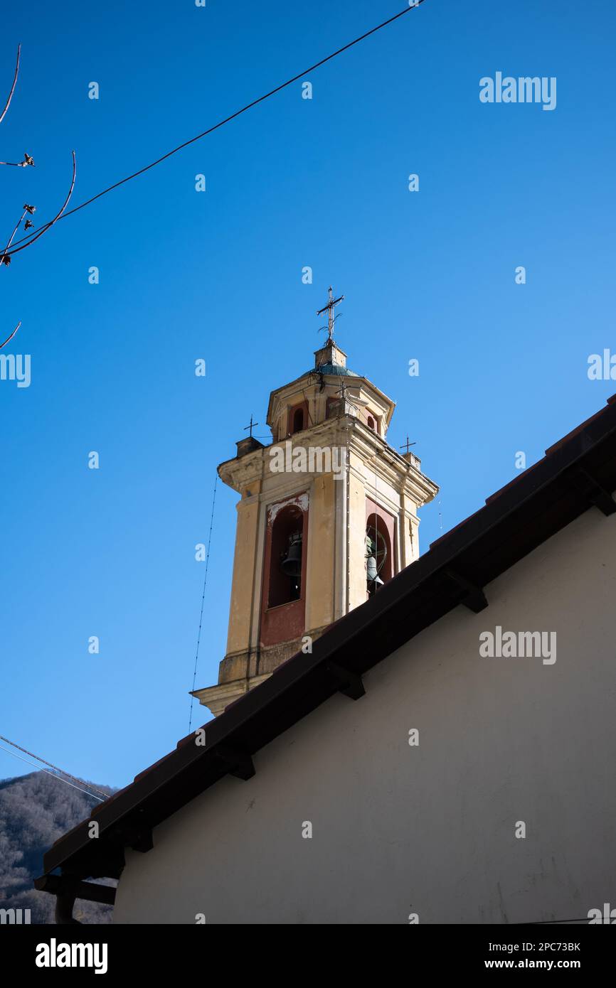 Das charakteristische historische Dorf Pentema in der Provinz Genua in der Region Ligurien. Stockfoto