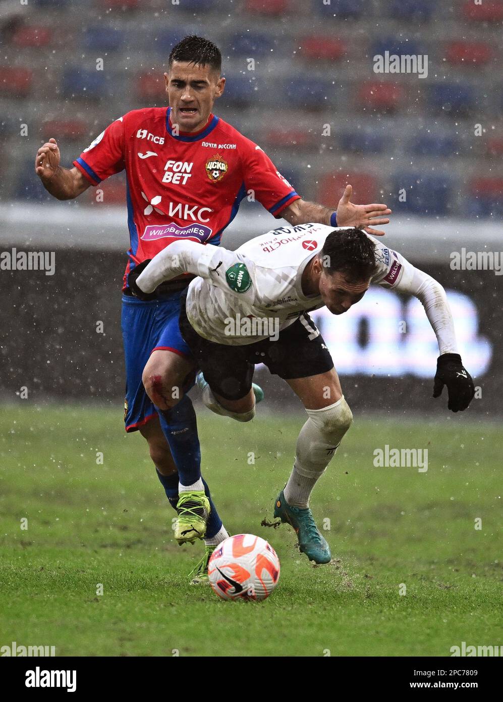 Moskau, Russland. 12. März 2023. Russische Premier League (RPL). MIR - Russische Fußballmeisterschaft 2022/2023. 19. Runde. Spiel zwischen den Teams von CSKA (Moskau) - Krylya Sovetov (Samara) im Stadion „VEB Arena“. 12.03.2023 Russland, Moskau Foto: Ivan Vodop'janov/Kommersant/Sipa USA Kredit: SIPA US/Alamy Live News Stockfoto