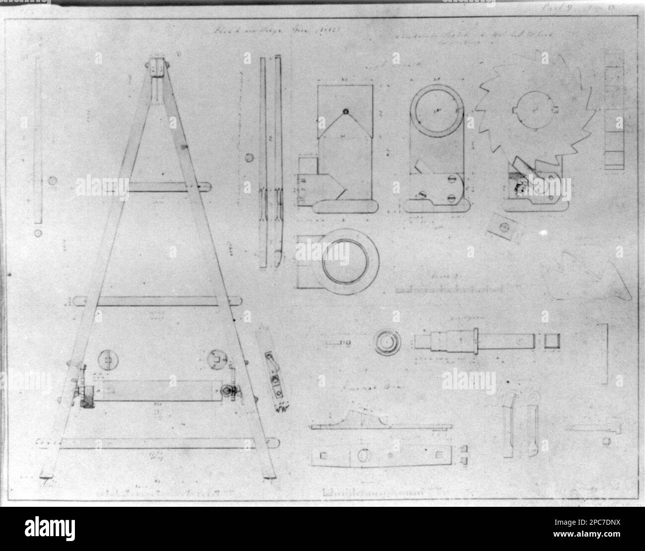 Feld- und Belagerungswaffen. In Album: Benjamin Brown French 'Photographs', S. 109, Titel entworfen von Bibliothekspersonal, Referenzkopie in LOS 12251, v. 2, Original in PR 12 LOS 12251. Artillerie (Waffen), 1850-1860, Usa, Geschichte, Bürgerkrieg, 1861-1865, Ausrüstung und Zubehör. Stockfoto