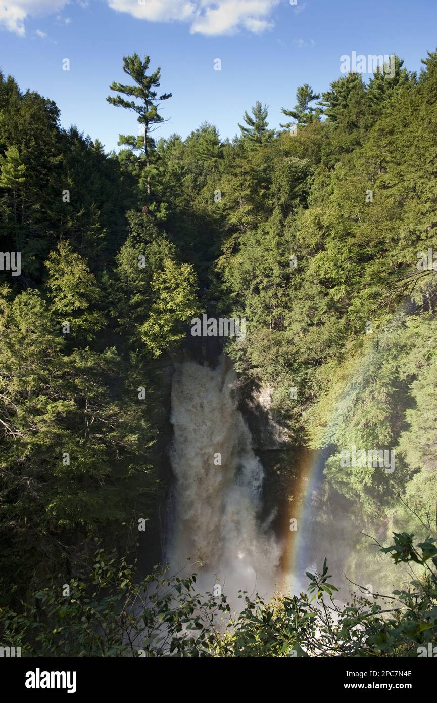 Die wichtigsten Wasserfälle nach Hurrikan Irene, Bushkill Falls, Poconos Mountains, Near Delaware Water Gap, Pennsylvania (U.) S.A. august 2011 Stockfoto