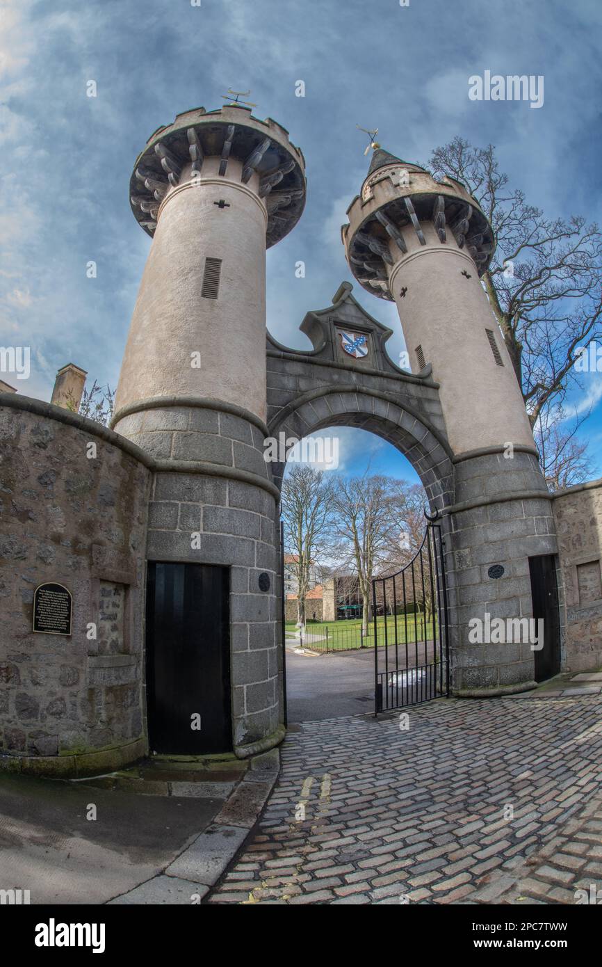Powis Gateway, University of Aberdeen, Old Aberdeen, Schottland, Großbritannien Stockfoto