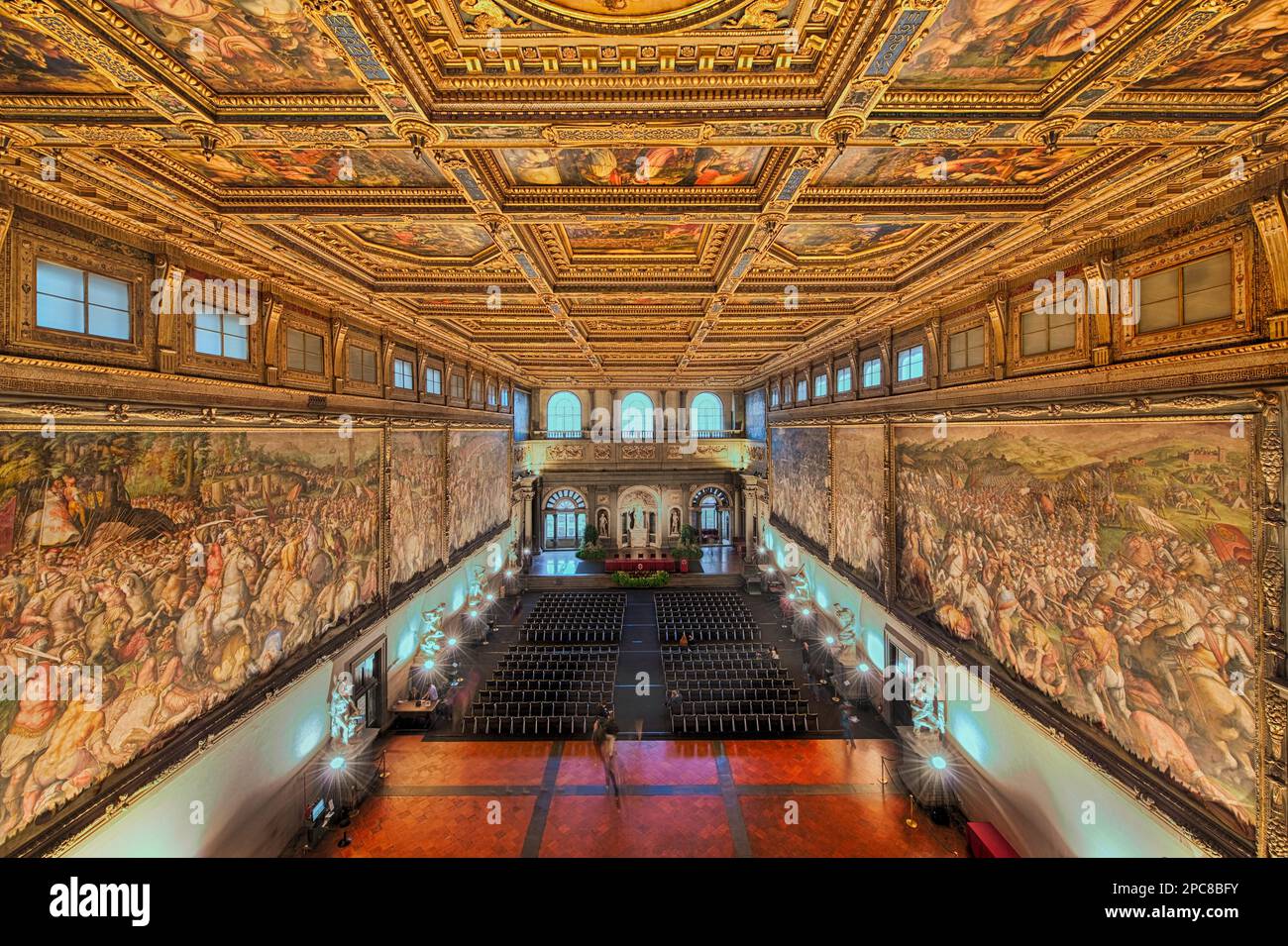 Palazzio Vecchio Interior Florenz Italien Stockfoto