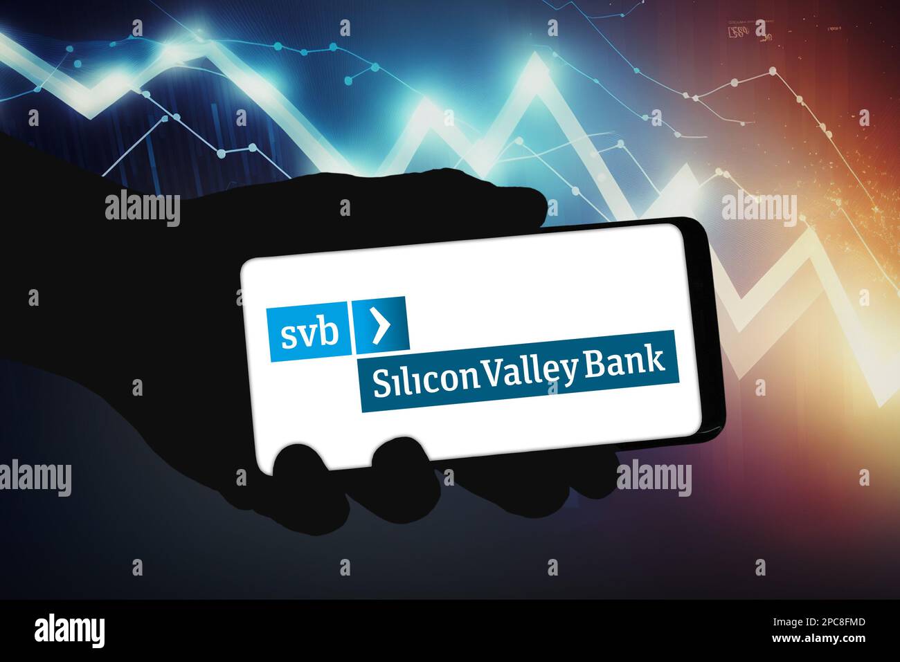 Silicon Valley Bank SVB – Smartphone-Anwendung Stockfoto