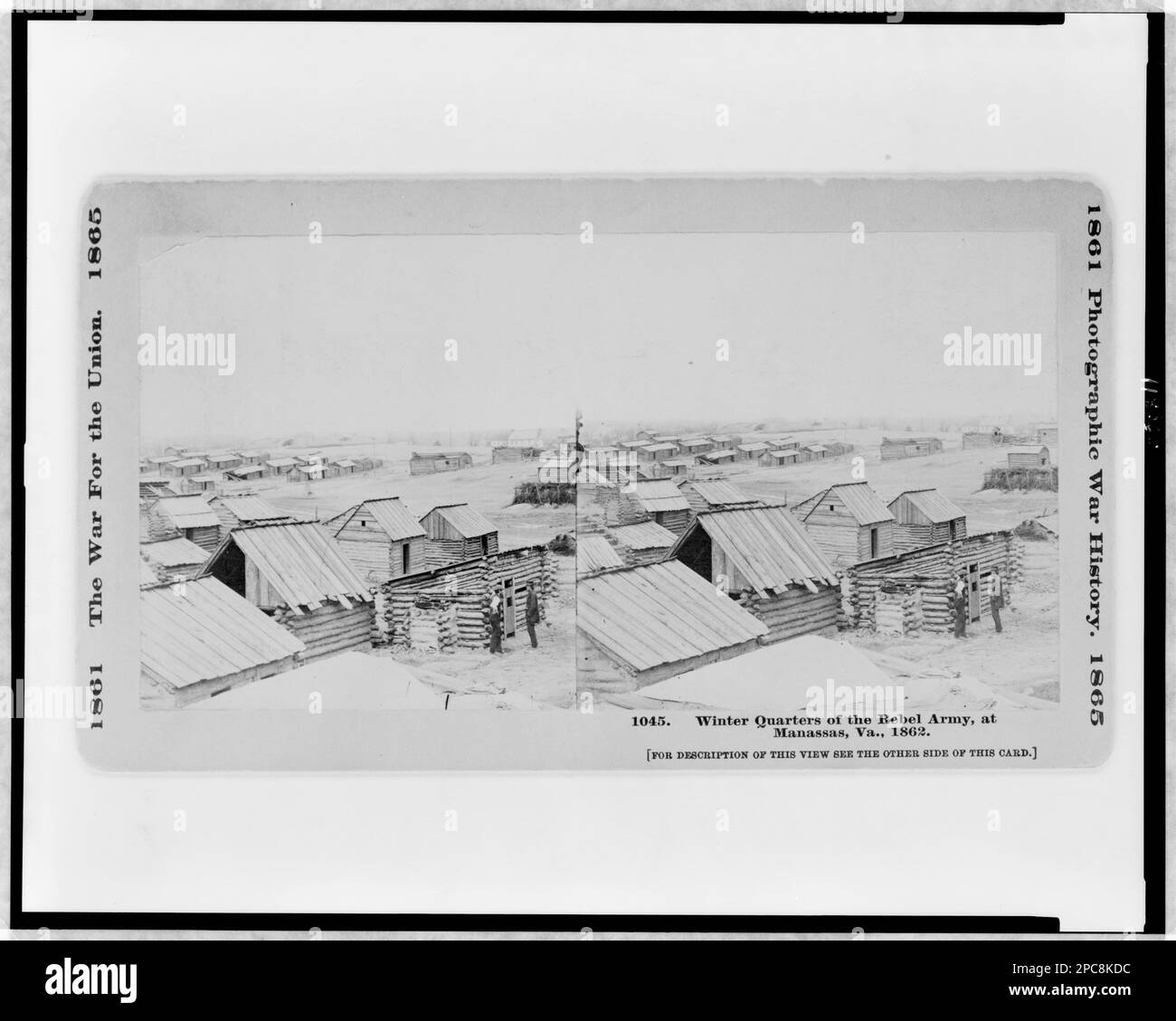 Winterquartiere der Rebellenarmee in Manassas, Virginia, 1862. Fotokollektion des Bürgerkriegs , Original Negativ ist verfügbar: LC-B811-1045. Blockhütten, Virginia, Manassas, 1860-1870, Forts & Fortifications, Confederate, Virginia, Manassas, 1860-1870, Vereinigte Staaten, Geschichte, Bürgerkrieg, 1861-1865, militärische Einrichtungen, Konföderierte, Virginia, Manassas. Stockfoto