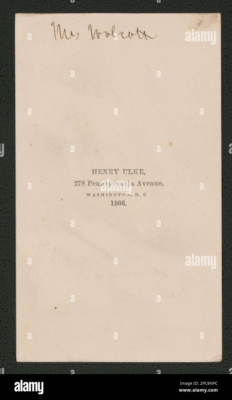 Janet Jennings, auch bekannt als Jane, Krankenschwester in Zeltkrankenhäusern in Washington, D.C. / Henry Ulke, 278 Pennsylvania Avenue, Washington, D.C. Liljenquist Family Sammlung von Bürgerkriegsfotos, pp/liljpaper. Jennings, Janet, Schwestern, Union, 1860-1870, USA, Geschichte, Bürgerkrieg, 1861-1865, Medizinische Aspekte, Union, Vereinigte Staaten, Geschichte, Bürgerkrieg, 1861-1865, Frauen. Stockfoto
