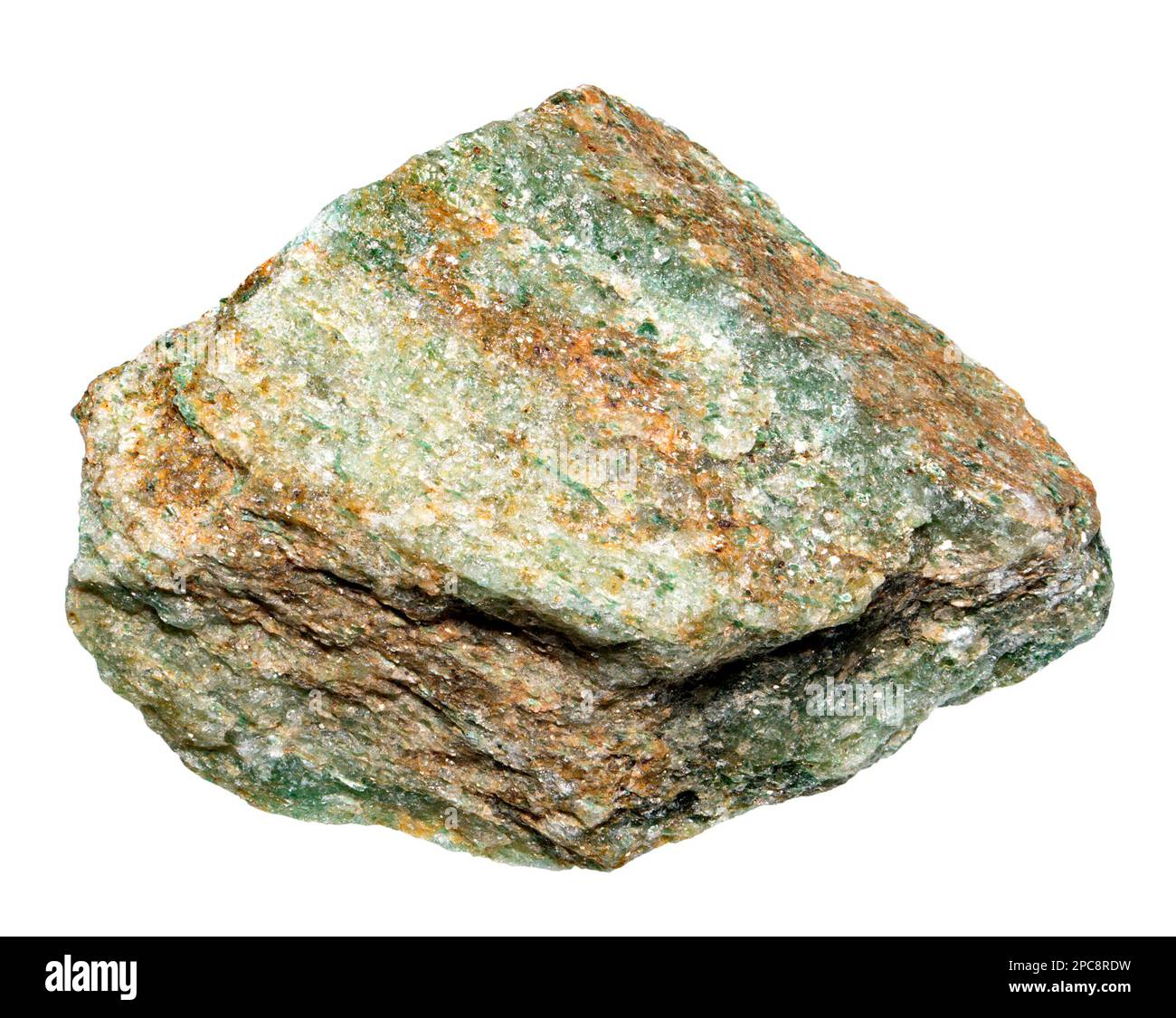 Fuchsite (Madagaskar) Chrom-tragender Mocovite-Glimmer (c3cm quer) Stockfoto
