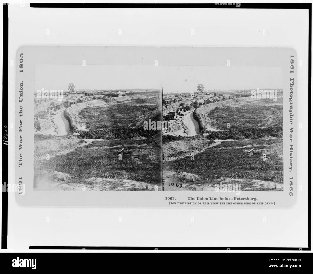 Die Union-Linie vor Petersburg. Fotokollektion des Bürgerkriegs, Originalnegativ: LC-B811-1062. Forts & Fortifications, Virginia, Petersburg, 1860-1870, Vereinigte Staaten, Geschichte, Bürgerkrieg, 1861-1865, Militäreinrichtungen, Union, Virginia, Petersburg, Petersburg (Va), Geschichte, Belagerung, 1864-1865. Stockfoto