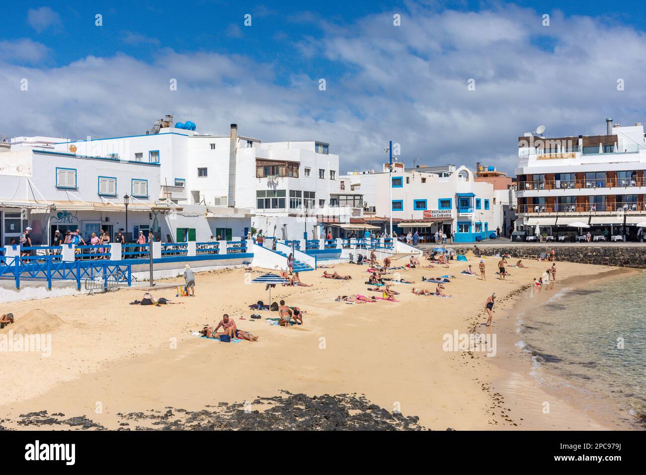 Playa de Corralejo Viejo, Corralejo, Fuerteventura, Kanarische Inseln, Königreich Spanien Stockfoto