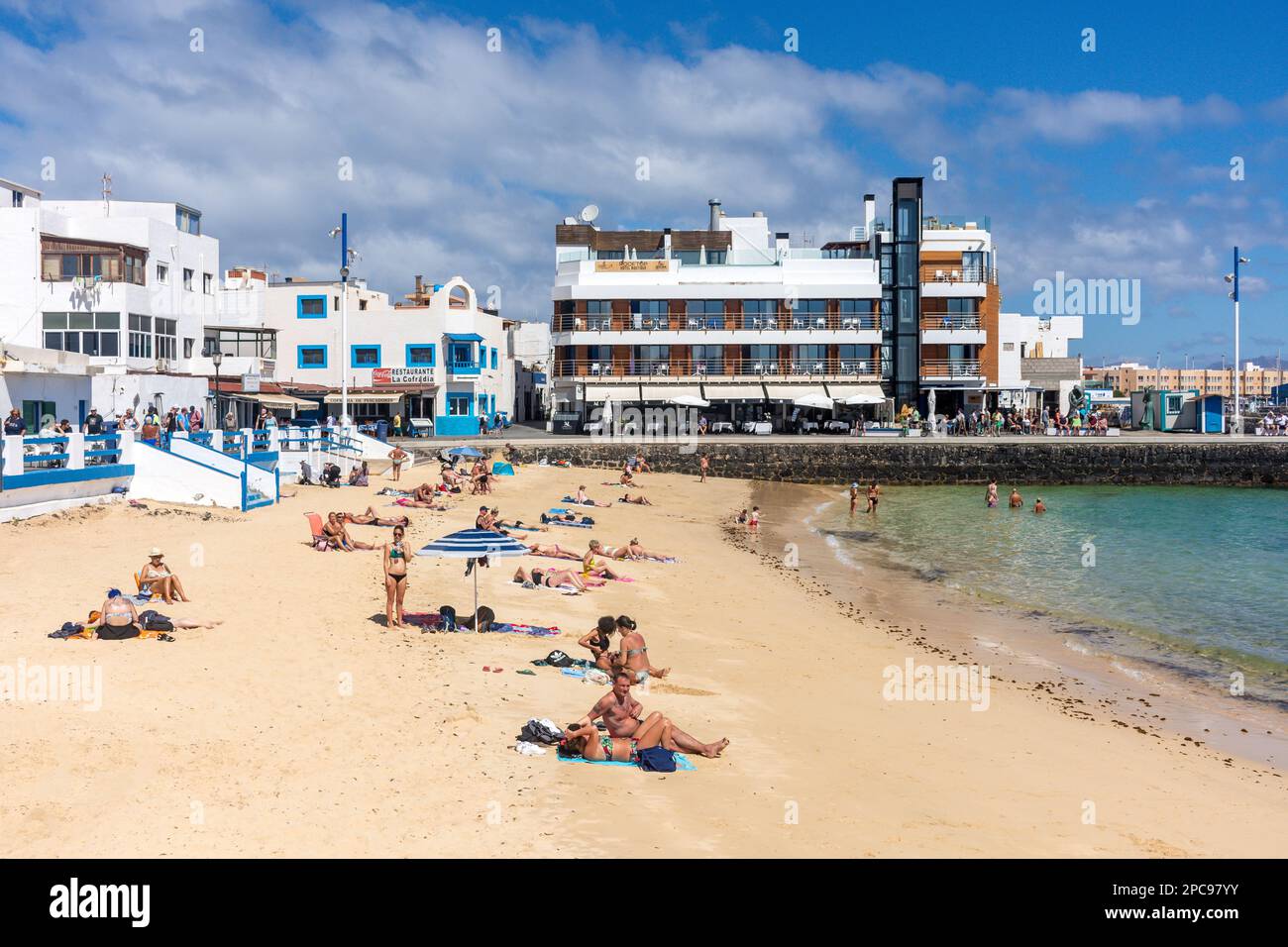 Playa de Corralejo Viejo, Corralejo, Fuerteventura, Kanarische Inseln, Königreich Spanien Stockfoto