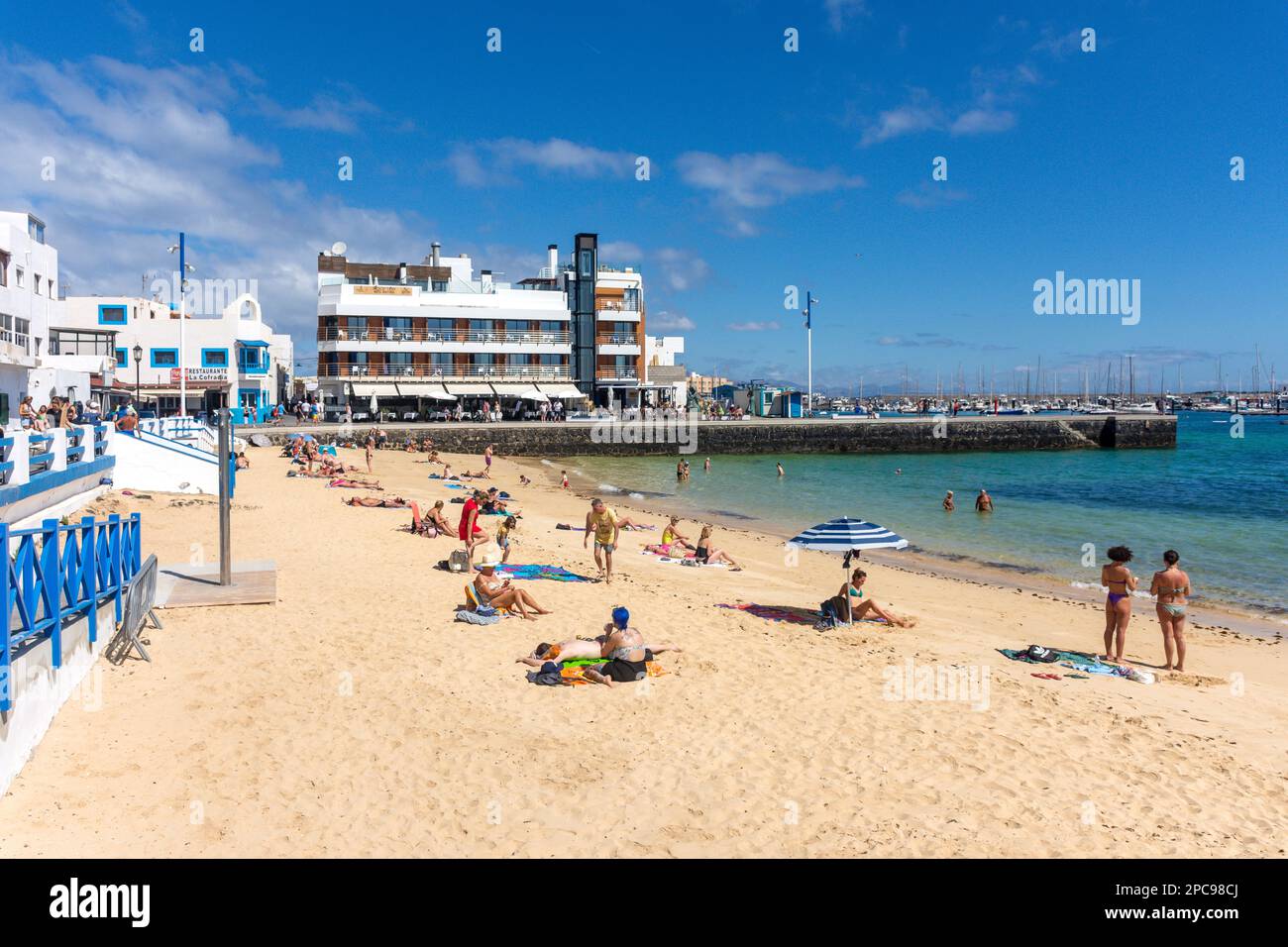 Playa de Corralejo Viejo, Corralejo, Fuerteventura, Kanarische Inseln, Königreich Spanien Stockfoto
