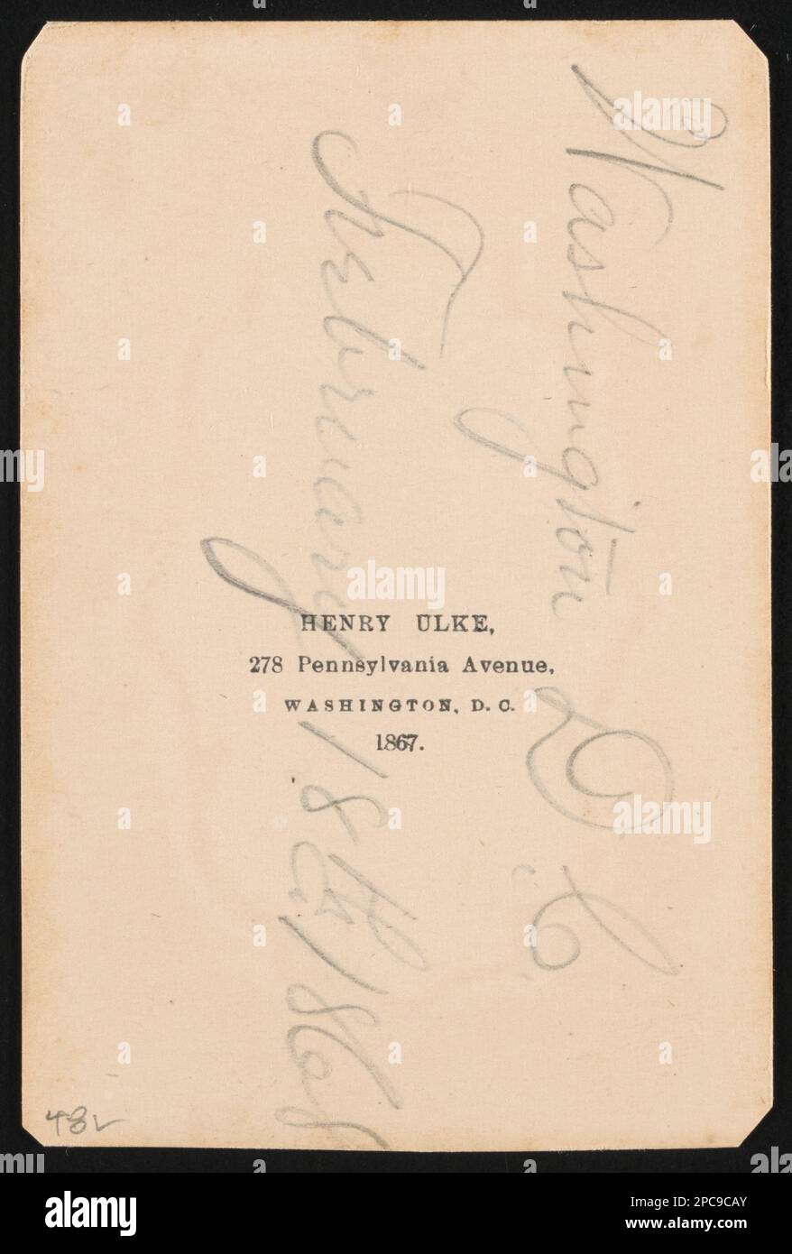Malcolm William Woodworth, Schwager der Bürgerkriegsschwester Mary A.E. Keen / Henry Ulke, 278 Pennsylvania Avenue, Washington, D.C., 1867. Liljenquist Family Sammlung von Bürgerkriegsfotos, pp/liljpaper. Woodworth, Malcolm William, 1832-1903, Woodworth, Mary Keen, 1835-1922, Familie, Usa, Geschichte, Bürgerkrieg, 1861-1865, Medizinische Aspekte, Union. Stockfoto