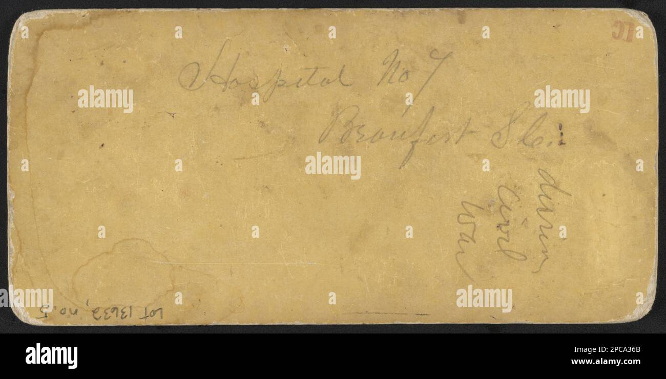 Krankenhaus-Nr. 7, Beaufort, South Carolina, während des Bürgerkriegs, Krankenhaus Nr. 3, Beaufort, South Carolina. Wird Sam A. Cooley zugeschrieben, basierend auf dem Bild der New-York Historical Society, Titel von Punkt. Alternativer Titel vom Bild bei NYHS. Militärkrankenhäuser, South Carolina, Beaufort, 1860-1870, USA, Geschichte, Bürgerkrieg, 1861-1865, Medizinische Aspekte, South Carolina, Beaufort. Stockfoto